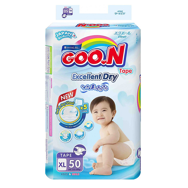 Tã Dán Goo.n Slim Gói Cực Đại XL50 (50 Miếng)