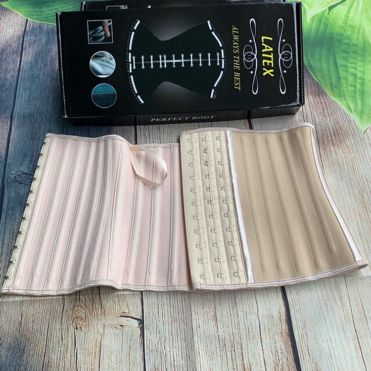 Đai nịt bụng latex ngắn 25 xương cao 25cm full hộp kèm sách hướng dẫn sử dụng