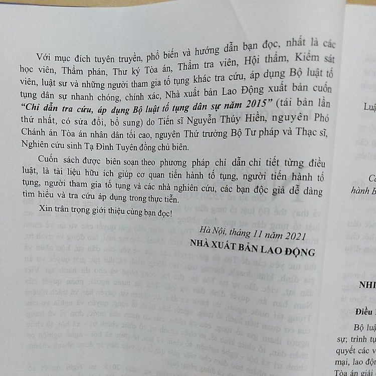 Chỉ dẫn tra cứu áp dụng Bộ luật tố tụng dân sự năm 2015 (Tái bản có sđ,bs 2022) - Ảnh 5