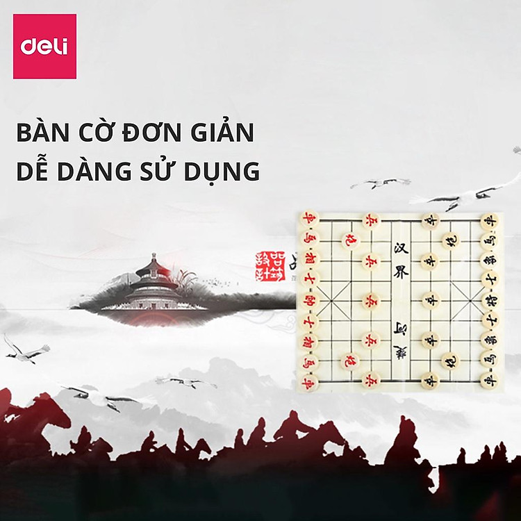 Bàn cờ tướng Deli giấy kèm quân nhựa Chính hãng Giá tốt - Hình ảnh 4