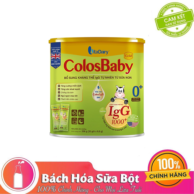 Sữa bột Vitadairy ColosBaby Gold 0+ 336g (Dạng Gói Tiện Lợi)