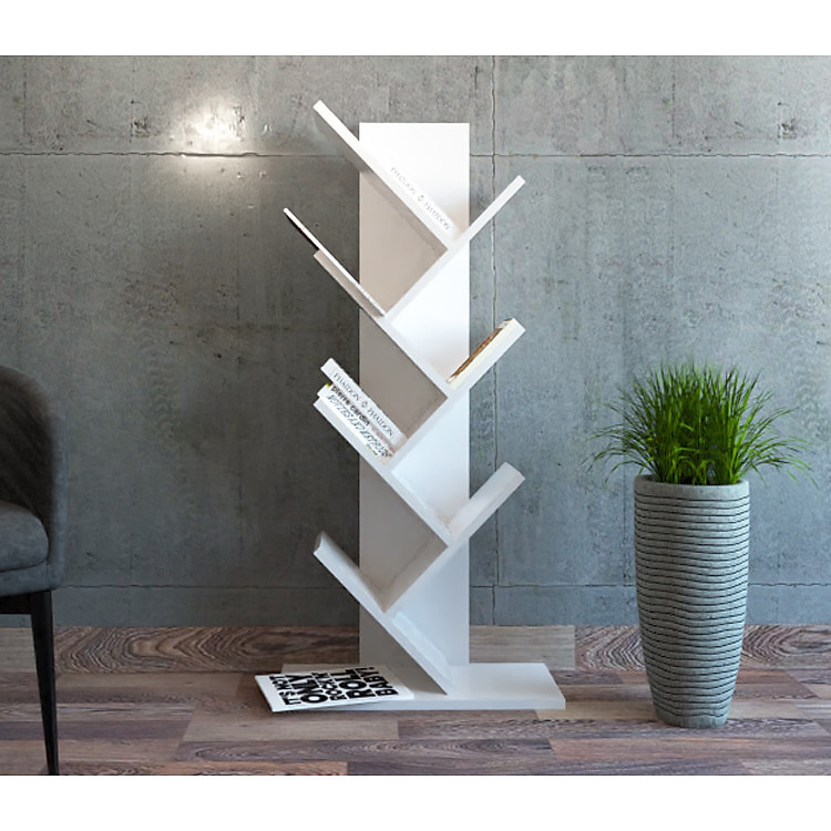 Kệ sách gỗ hình xương cá - 7 tầng