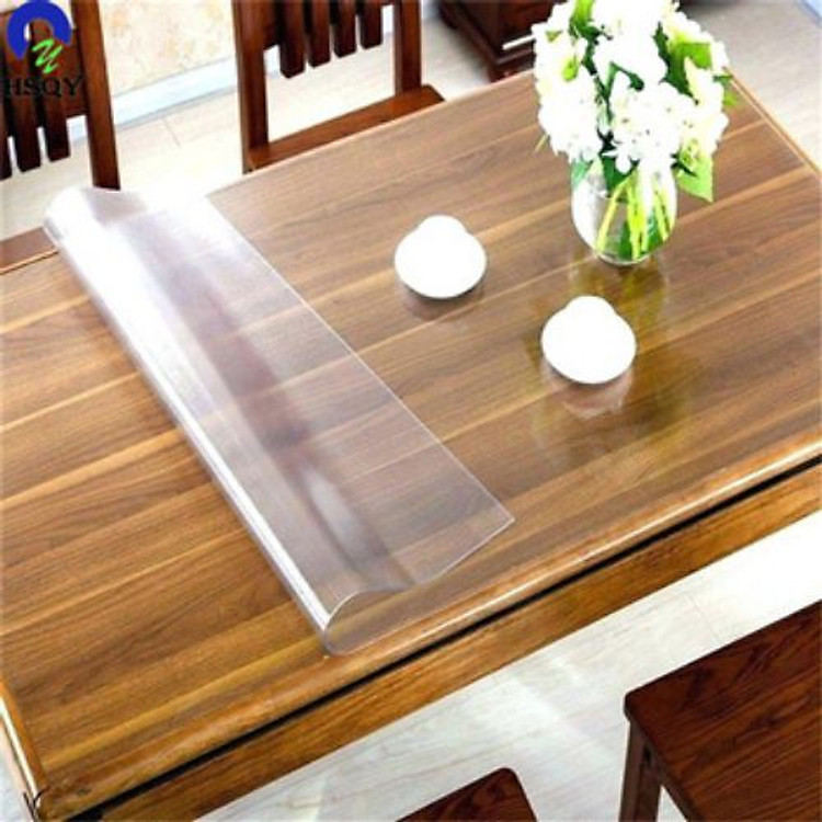 Miếng kính trải bàn nhựa PVC trong suốt loại mềm dẻo và dày, chống thấm - khổ 1,2m