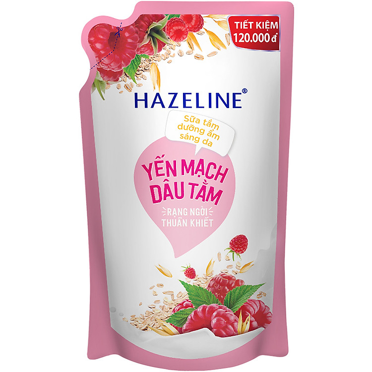 Sữa Tắm Trắng Da Hazeline Dưỡng Thể Thiên Nhiên Yến Mạch Dâu Tằm Sáng Da Dưỡng Ẩm 1Kg