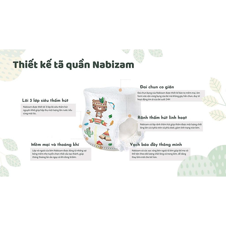 Tã Quần Cao Cấp NABIZAM Siêu Mỏng Tiết kiệm - Hình ảnh 5