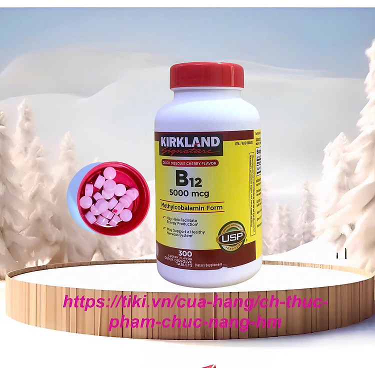 Viên uống tăng cường trí não Vitamin B12 5000mcg , Chai 300 Viên,của Mỹ