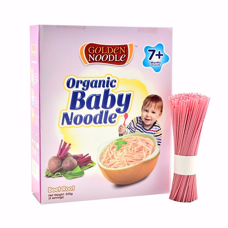 Mì sợi hữu cơ cho bé vị củ dền 200g - Golden