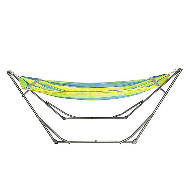 Bộ võng xếp BAN MAI: Khung Inox VIP và Lưới thép số 9, dày mẫu 3, thép 60, sọc vàng