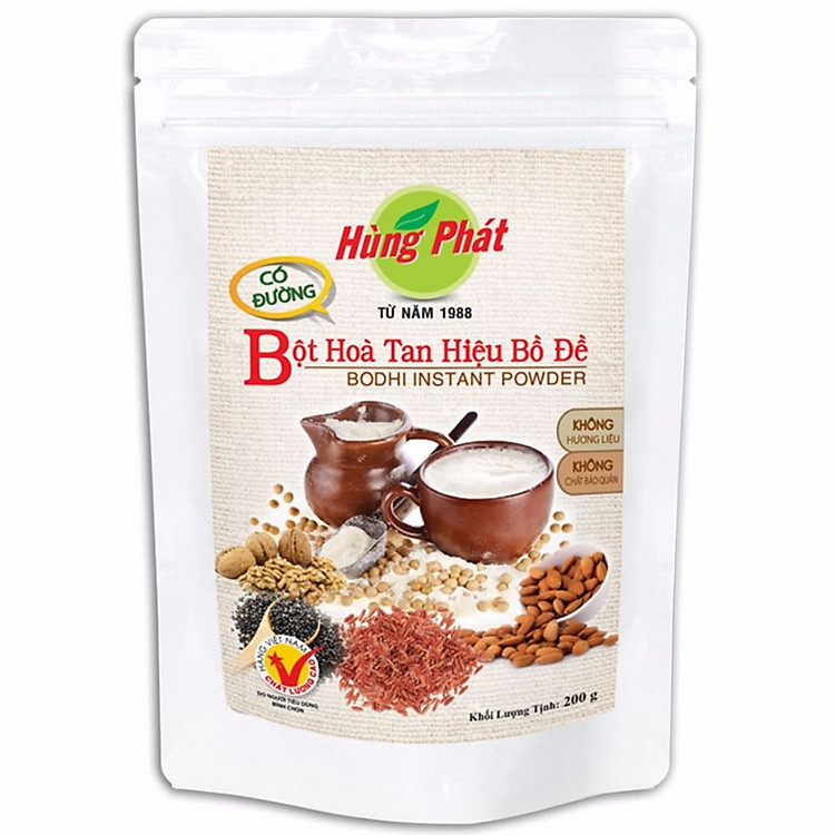 Bột Hòa Tan Hiệu Bồ Đề (Có Đường) Hùng Phát túi 200 g