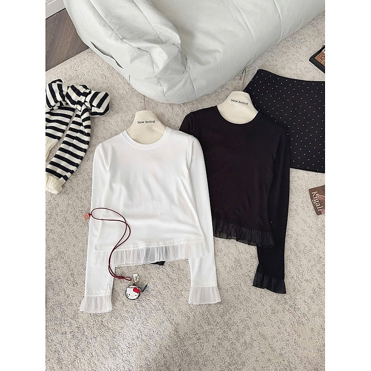 Áo phông bèo nữ form ôm tôn dáng – chất thun co giãn siêu đẹp, dễ phối đồ