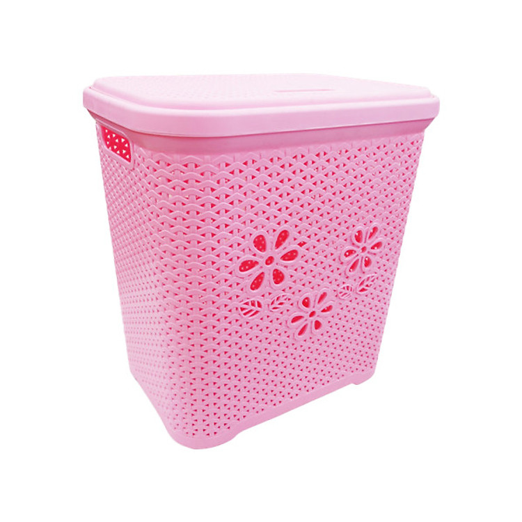 Giỏ đựng quần áo nắp hoa size lớn - tặng 1 cột tóc quả bơ