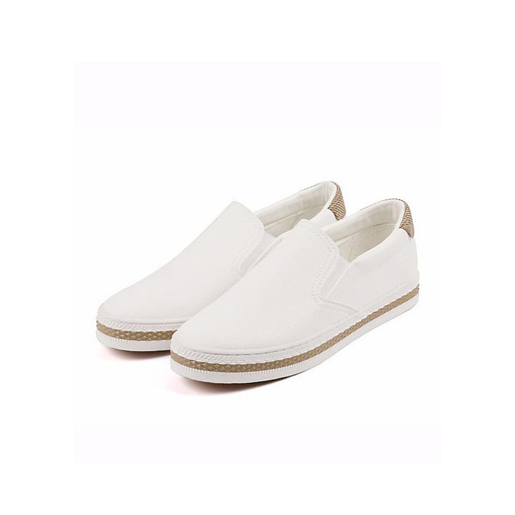Giày Slip-On Nữ 2018 Da Mềm Mịn Trẻ Trung 3Fashion - MSP 2852 - Trắng