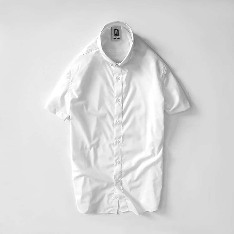 Áo Sơmi Nam Trơn Tay Ngắn Chất Cotton 100% Êm Dịu Thoáng Mát ICON DENIM