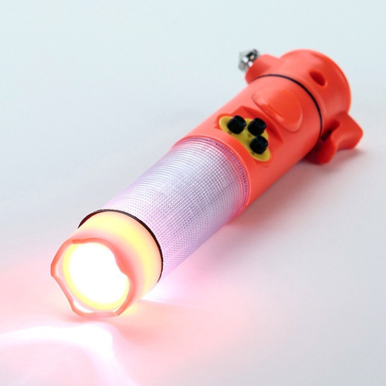 Đèn pin báo nguy hiểm kèm búa phá kính 6 trong 1 dùng cho xe hơi ô tô cực kỳ tiện lợi (Giao màu ngẫu nhiên)