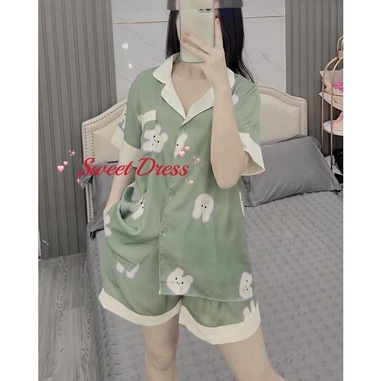 Đồ Bộ Pijama Lụa Latin Nhà Sam Cộc Đùi