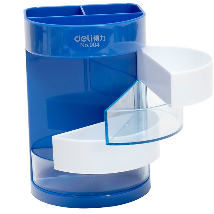 Khay Cắm Bút 4 Ngăn Xoay Deli 0904 - Màu Xanh - Ảnh 7