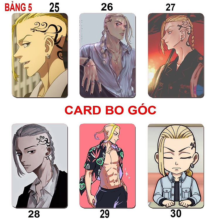 Thẻ Card Ryuguji Ken Tokyo Revengers (6 card)