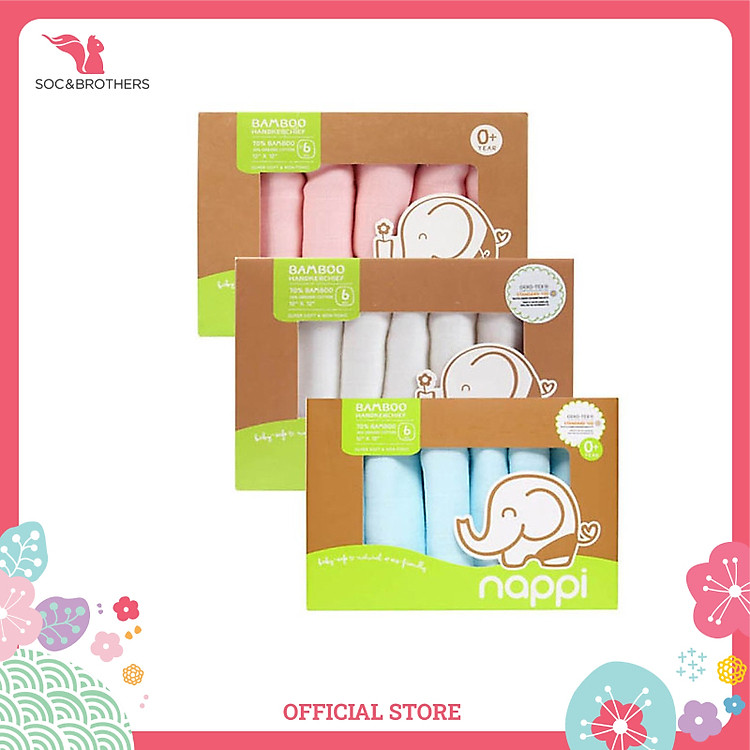 Tham Khảo tại ConCung: Khăn sữa Nappi Pack 6 - trắng , nhận ngay nhiều Ưu đãi