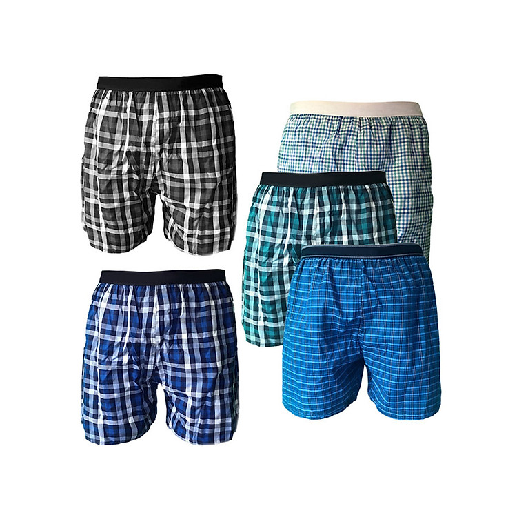 Bộ 5 quần đùi nam mặc nhà thể thao boxer QDN02.1 (màu ngẫu nhiên)