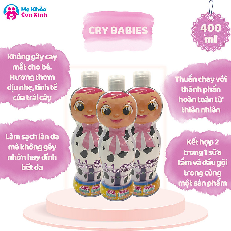 Mua Sữa tắm gội 2in1 Cry Babies 400ml Chính hãng Ưu đãi - Hình ảnh 2