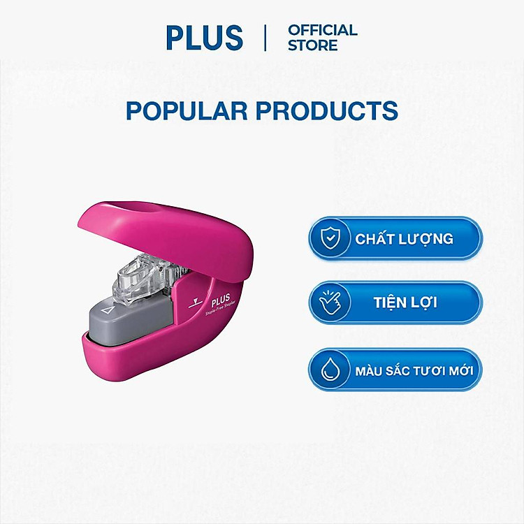 Bấm Không Dùng Kim PAPER CLINCH PLUS – Hồng