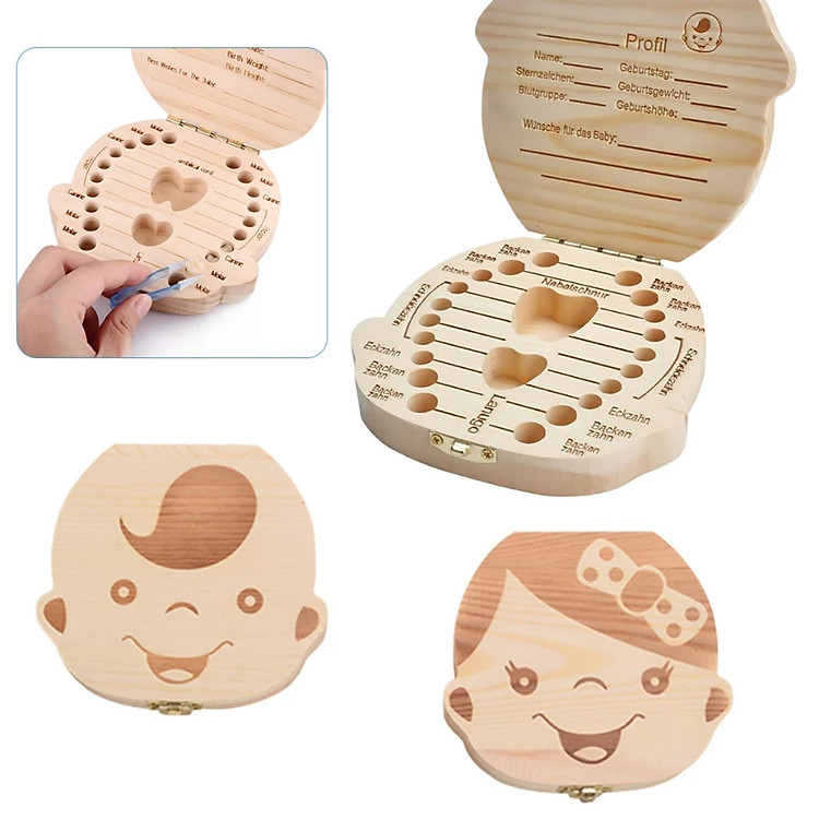 Hộp đựng răng sữa gỗ lưu giữ kỷ niệm