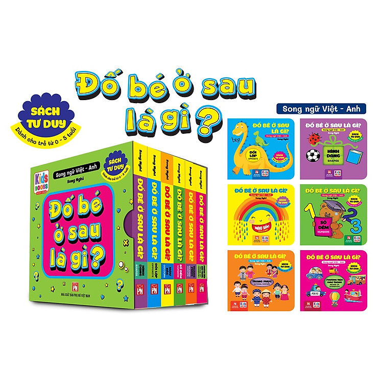 Combo 6 Quyển Đố Bé Ở Sau Là Gì Từ 0-5 Tuổi – Song Ngữ Anh- Việt