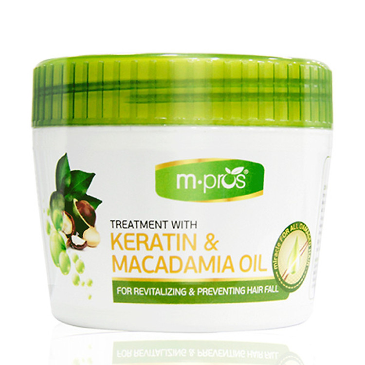Kem Hấp Hồi Sinh Keratin & Macadamia Oil Ngừa Rụng Tóc M.PROS 300ml