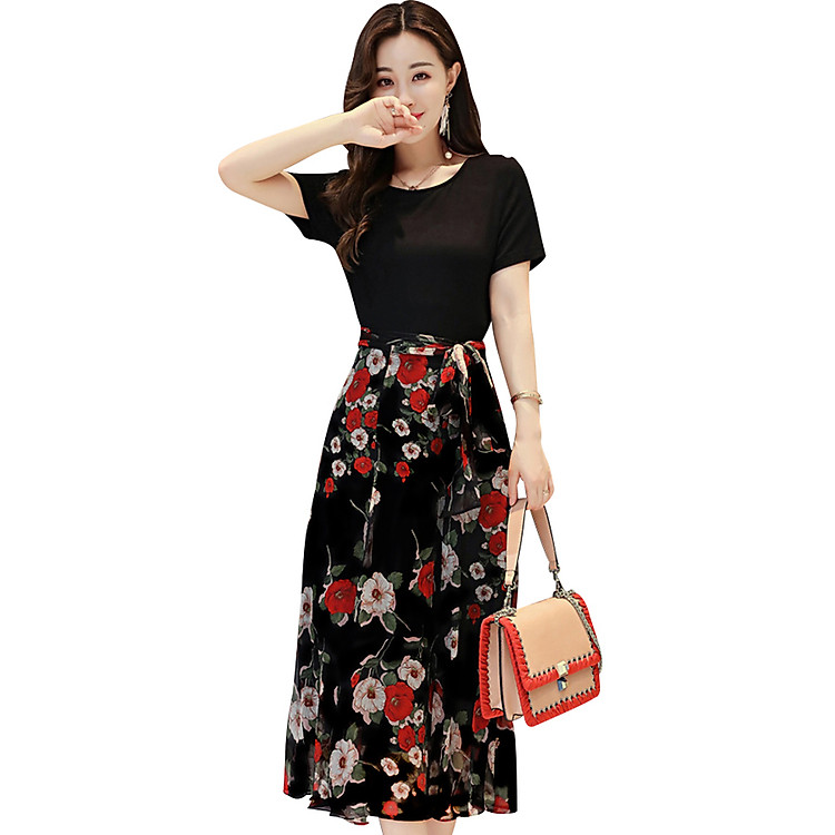 Đầm dự tiệc chân váy hoa