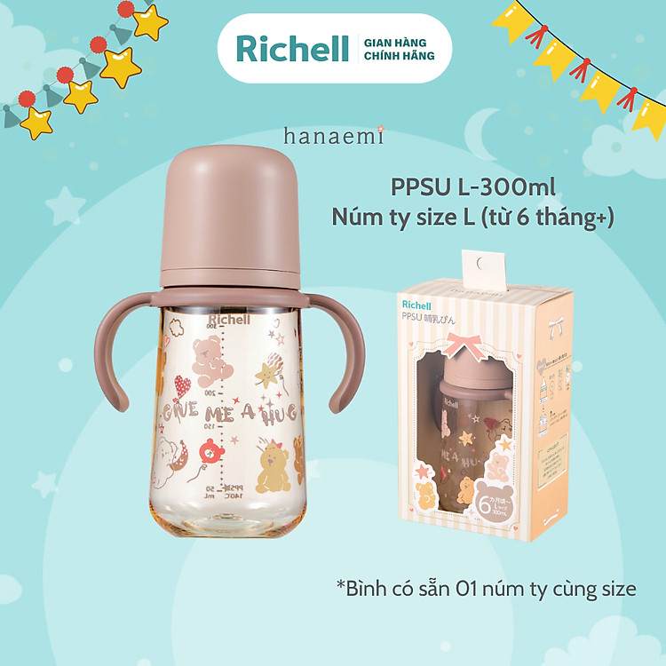 Bình sữa RICHELL Hanaemi Nhật Bản PPSU và Thủy tinh | Baby