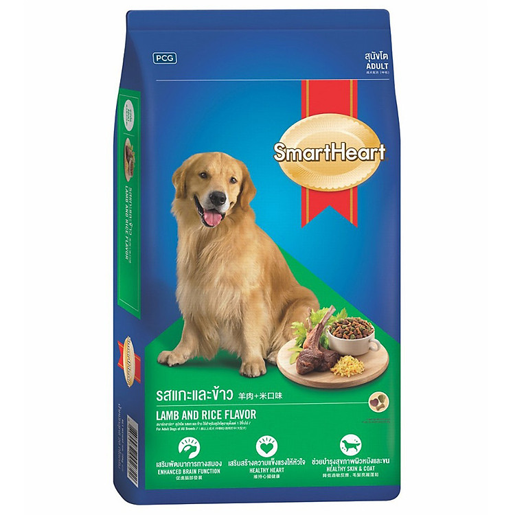 Đồ Ăn Khô Cho Chó Trưởng Thành Vị Thịt Cừu Và Gạo SmartHeart (10kg)