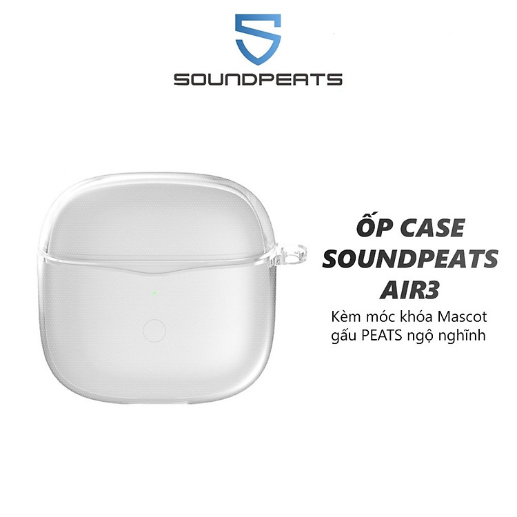 Bao Đựng Tai Nghe SoundPEATS Air3 Có Móc Khóa Kèm Sticker - Hàng Chính Hãng