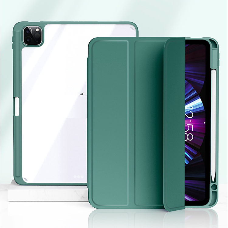 Bao da dành cho iPad Gen9, Mini 6, Pro 11 inch, Air 4, Air 5 Clear Folio hiệu Mutural lưng trong chống sốc - hàng nhập khẩu