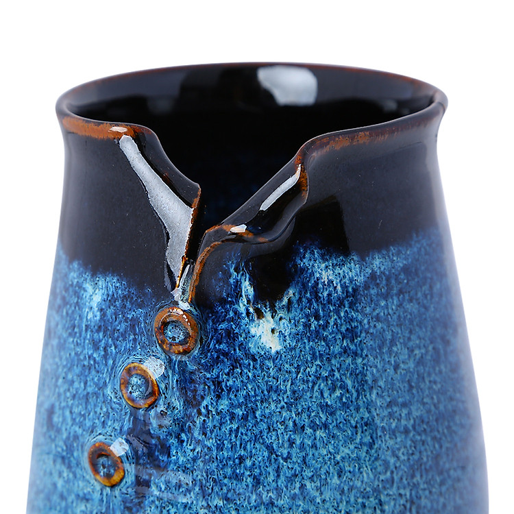 Lọ Hoa Xẻ Miệng S1 Đông Gia - Men Xanh Sóng Biển - Ảnh 3