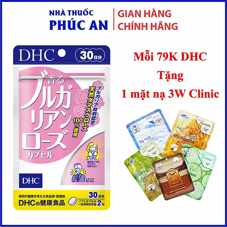 Viên uống Hoa Hồng thơm cơ thể DHC Bulgarian Rose Nhật Bản 30 ngày - 60 viên giúp khử mùi cơ thể