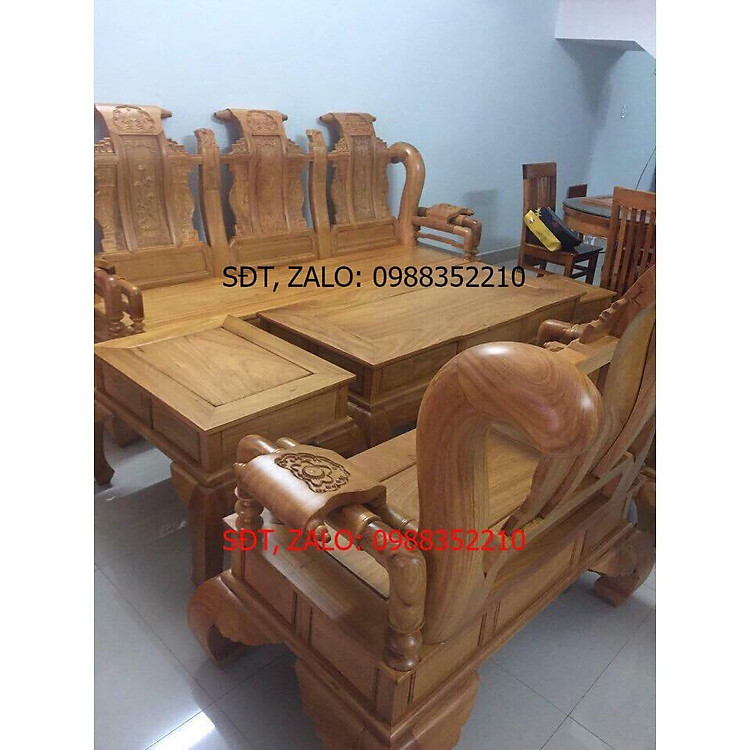 Bộ bàn ghế phòng khách âu á tần thuỷ hoàng tay 12 gỗ gõ đỏ đồ gỗ BÌNH LONG
