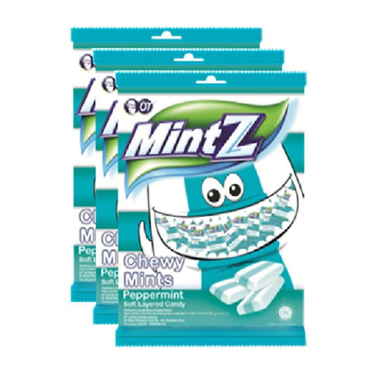 Combo 3 Bịch Kẹo Mintz Chewy Mints (Mintz Soft Candy Peppermint 3bag x 50pcs x 2.3gr)