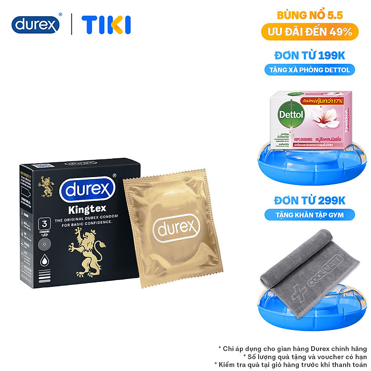 Bao cao su Durex Kingtex 3 bao