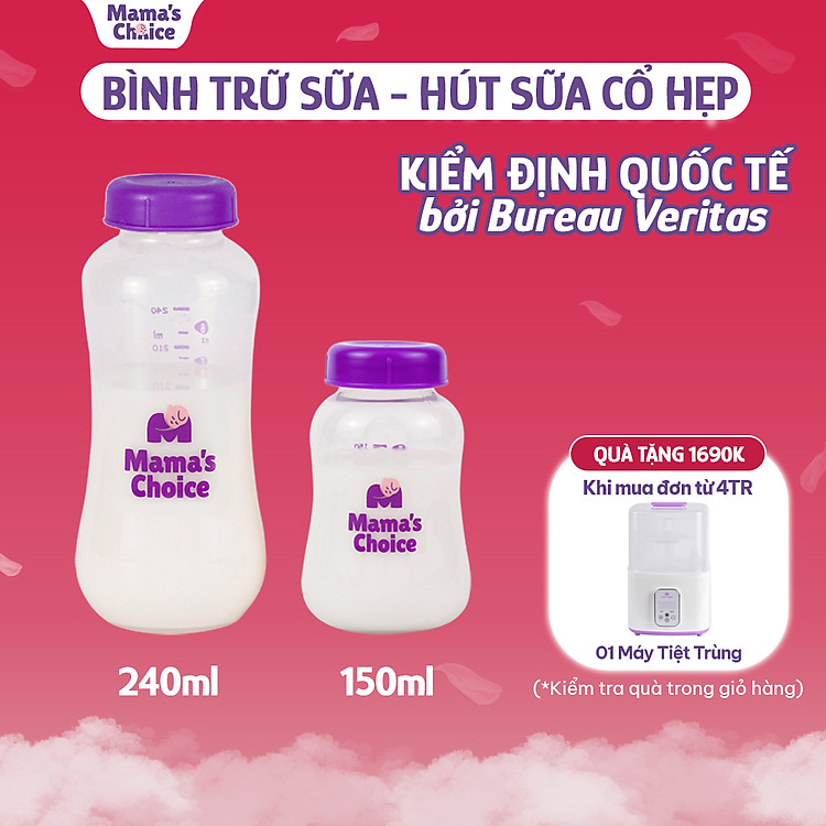 Tìm mua tại Avakids:Bình Trữ Sữa Cổ Hẹp Mama's Choice 150ml, tràn ngập Khuyến mãi, Ưu đãi
