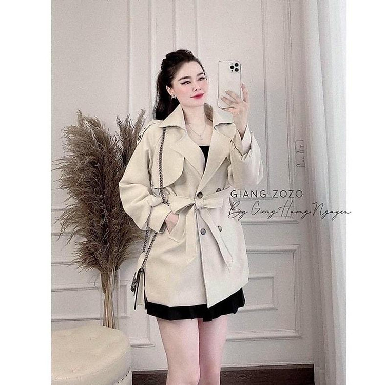 Áo Mangto Dáng Ngắn M80135-1 Có 5 Màu Kèm Đai Thắt Nơ Xinh Dễ Phối Đồ Sang Chảnh Lịch Sự