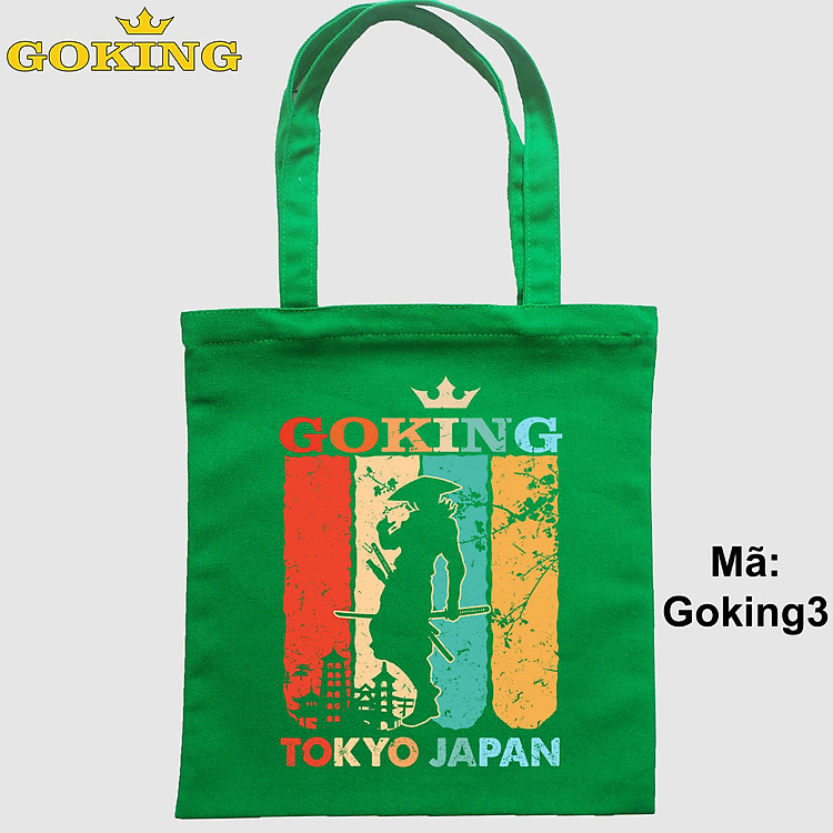 Túi xách in hình SAMURAI cá tính, mã Goking3. Quà tặng cao cấp cho gia đình, nam nữ cặp đôi, hội nhóm, doanh nghiệp