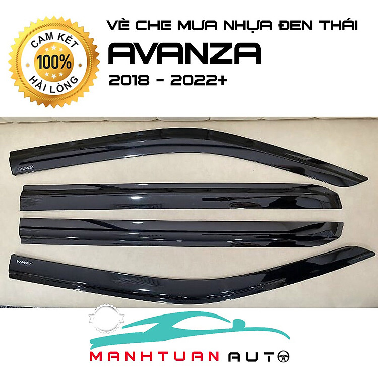 Vè che mưa xe Toyota Avanza 2022, 2023 Hàng nhựa đen dày cao cấp