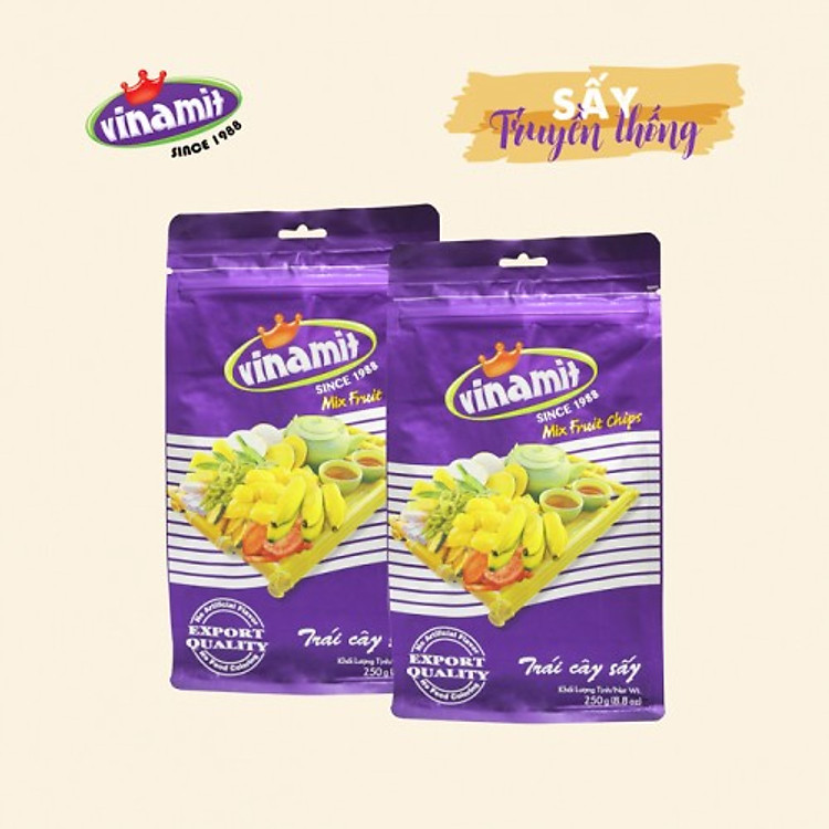 Trái cây sấy Vinamit (500g, 250g) hoa quả tươi sấy khô, hàng xuất khẩu loại đặc biệt, thơm ngon, chính hãng 100%