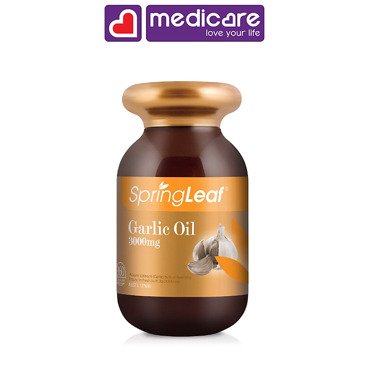 Viên Uống SPRINGLEAF GarlicOil 3000mg Hỗ Trợ Giảm Triệu Chứng Cảm Hộp 360 viên
