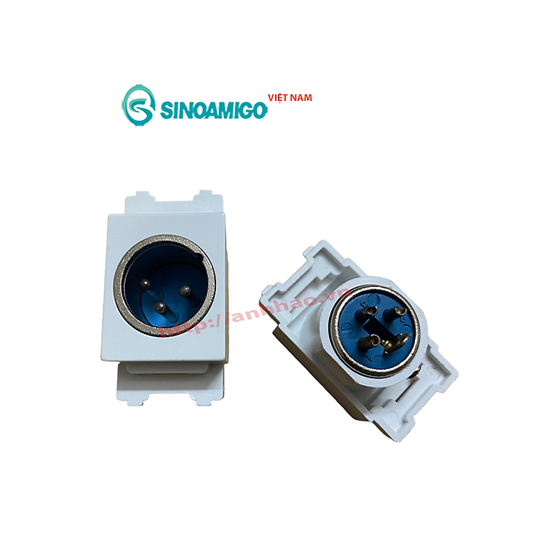 Hạt ổ cắm âm thanh Canon XLR đầu âm Sinoamigo F24-2 Type 45 | Lắp ổ cắm âm tường/ âm sàn / âm bàn - Hàng chính hãng