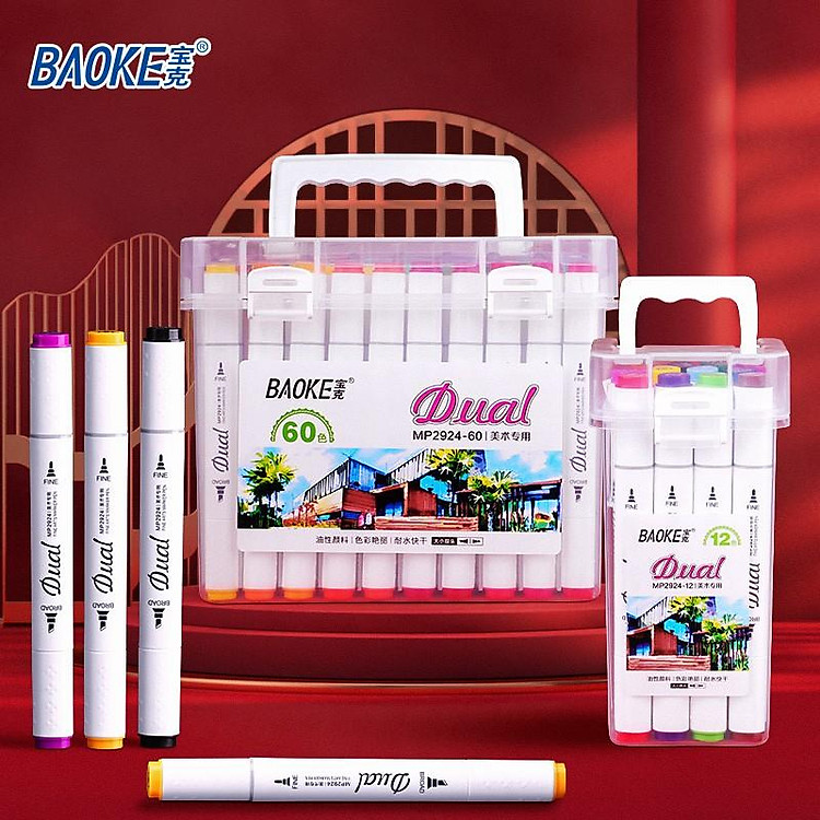 Bút Marker Baoke (12 màu) - Ảnh 4