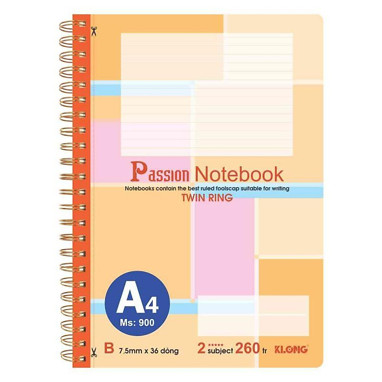 Sổ Kẻ Ngang Lò Xo Kép KLONG A4 (260 trang) - Ảnh 2