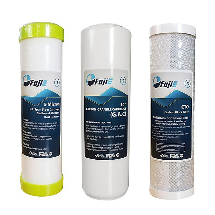 Bộ 3 Lõi Lọc RO FujiE Số 1,2,3 - Hàng Chính Hãng