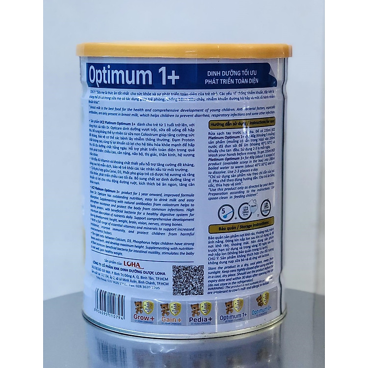 Sữa công thức UC2 Platinum Optimum 1+ 800g Đảm bảo Giá rẻ - Hình ảnh 3