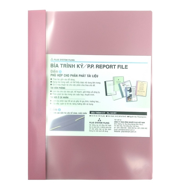 Bìa Trình Ký Plus 82-V05 (Màu Hồng)